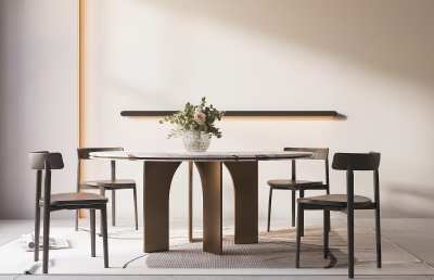 TAZA现代餐桌椅组合3D模型下载